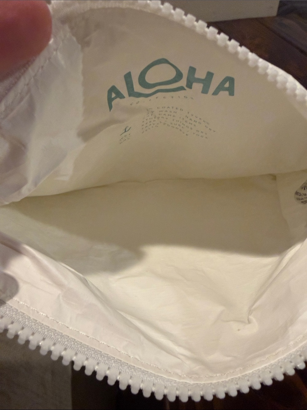 ALOHA Collection White Cosmetic Pouch with Teal Pineapple Row - Picture 2 of 2